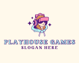 Virtual Game Girl logo design