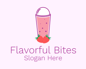 Strawberry Smoothie Drink  Logo