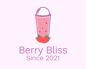 Strawberry Smoothie Drink  logo design