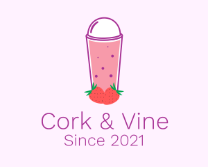 Strawberry Smoothie Drink  logo design