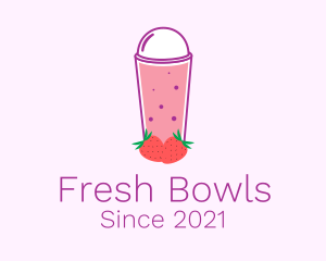 Strawberry Smoothie Drink  logo design