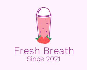 Strawberry Smoothie Drink  logo design