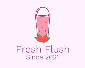 Strawberry Smoothie Drink  logo design