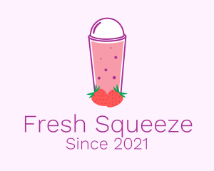 Strawberry Smoothie Drink  logo design