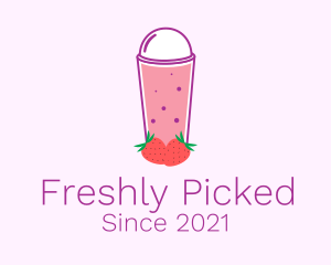 Strawberry Smoothie Drink  logo design