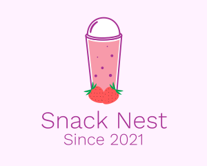 Strawberry Smoothie Drink  logo design