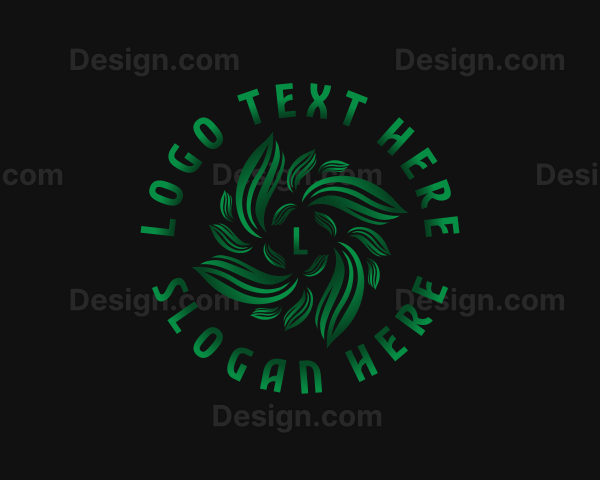 Leaves Wreath Plant Logo