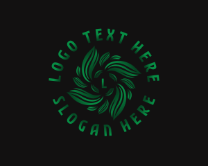 Leaves Wreath Plant logo