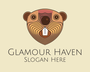 Wooden Beaver Face  logo