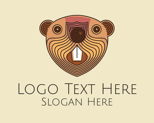 Wooden Beaver Face  logo