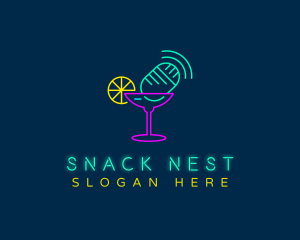 Neon Cocktail Podcast logo design