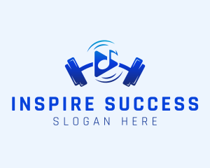 Music Fitness Motivation logo design