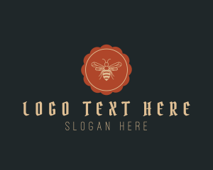 Retro Bee Flower logo