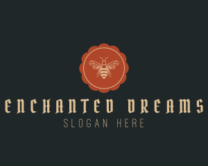 Retro Bee Flower logo design