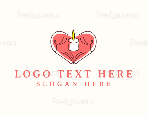 Heart Hand Candle Logo