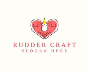 Heart Hand Candle logo design