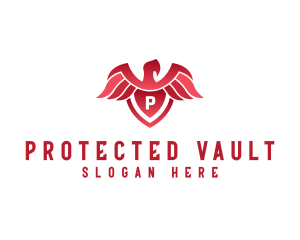 Eagle Wings Shield logo design