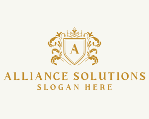 Luxury Crown Shield Boutique logo design