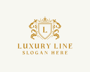 Luxury Crown Shield Boutique logo design