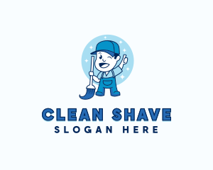 Janitor Cleaning Sanitation logo design