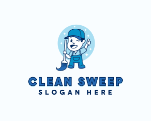Janitor Cleaning Sanitation logo