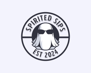 Sunglasses Ghost Halloween logo design