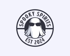 Sunglasses Ghost Halloween logo design