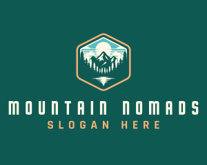 Camping Mountain Trail logo design