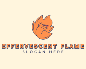 Wildlife Bear Flame logo design