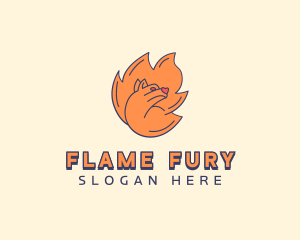 Wildlife Bear Flame logo design