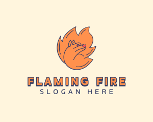 Wildlife Bear Flame logo design