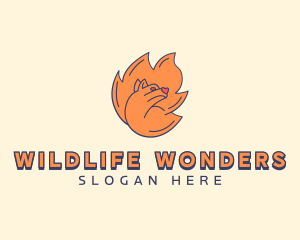 Wildlife Bear Flame logo design