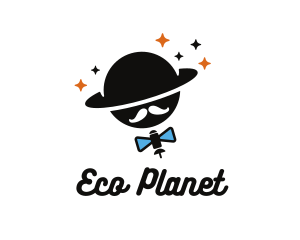 Gentleman Moustache Planet  logo design