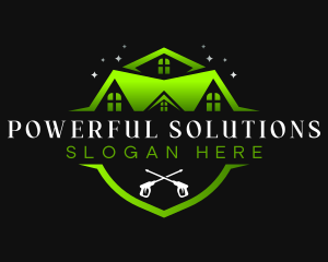 Sanitary Power Wash Cleaning logo design