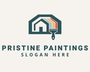 Paint Brush House Painting logo design