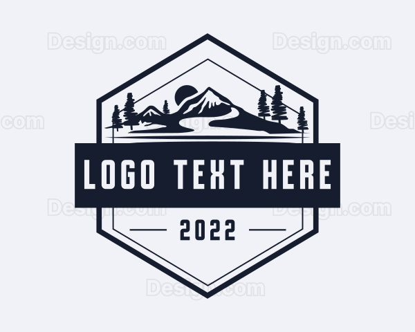 Hexagon Mountain Landscape Logo