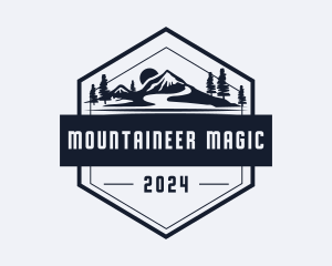 Hexagon Mountain Landscape logo design