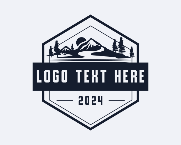 Hexagon Mountain Landscape logo