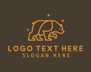 Gold Bear Animal logo