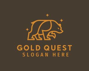 Gold Bear Animal logo design