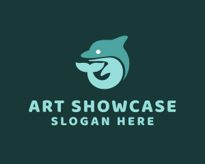 Marine Dolphin Animal  logo design