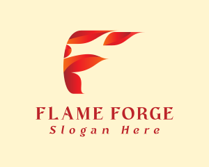 Modern Fire Letter F  logo design