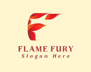 Modern Fire Letter F  logo design