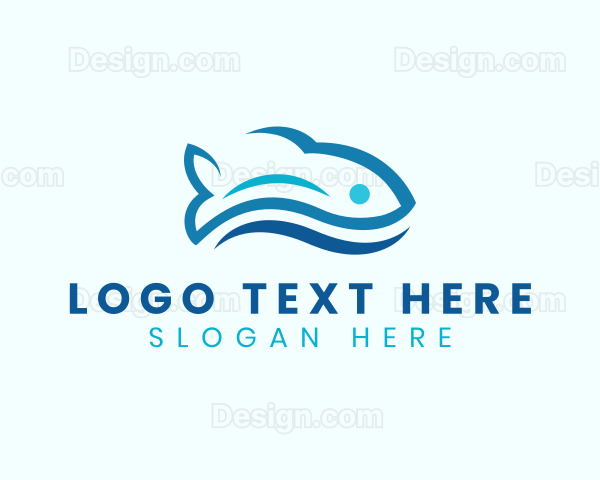 Fish Aquatic Wave Logo