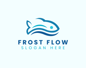 Fish Aquatic Wave logo design