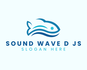 Fish Aquatic Wave logo design