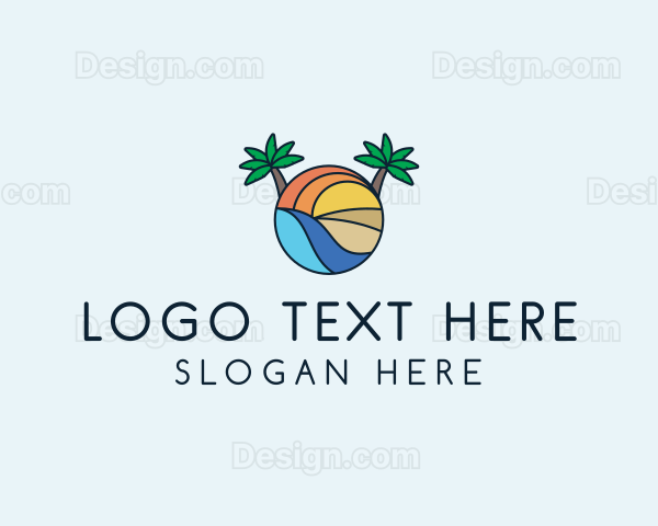 Palm Tree Summer Resort Logo