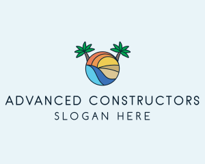 Palm Tree Summer Resort  logo design