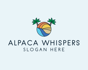 Palm Tree Summer Resort  logo design