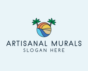 Palm Tree Summer Resort  logo design